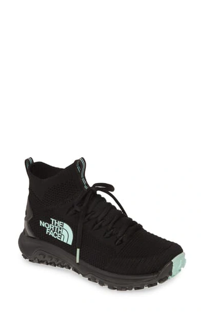 The North Face Truxel Mid Top Hiking Sneaker In Black/ Beach Glass Green |  ModeSens