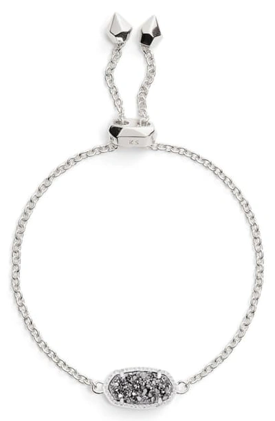 Shop Kendra Scott Elaina Bracelet In Platinum Drusy/ Silver