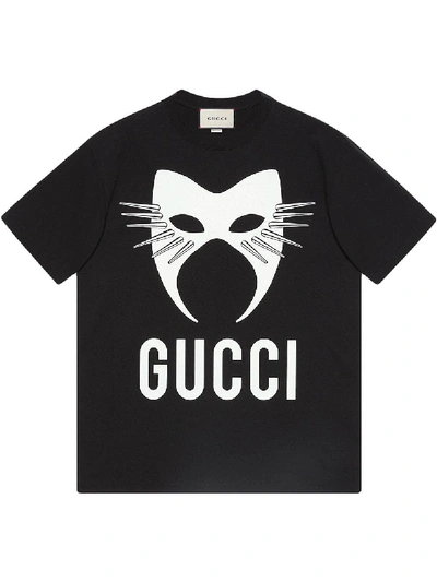 Shop Gucci T-shirt In Cotone Con Stampa In Black
