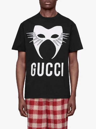 Shop Gucci T-shirt In Cotone Con Stampa In Black