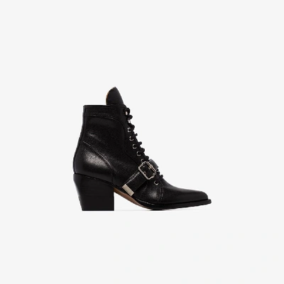 Shop Chloé Leather Boots In Black