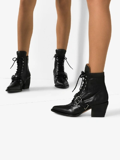 Shop Chloé Leather Boots In Black