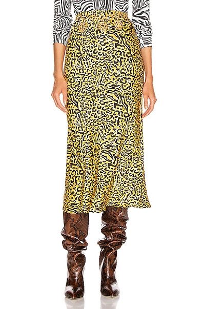 Shop Andamane Bella Midi Skirt In Leo Giallo