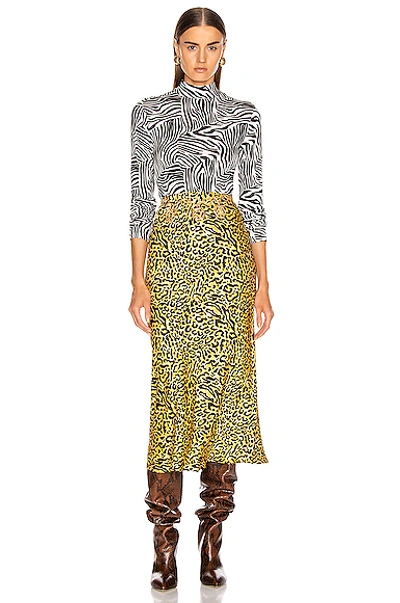 Shop Andamane Bella Midi Skirt In Leo Giallo