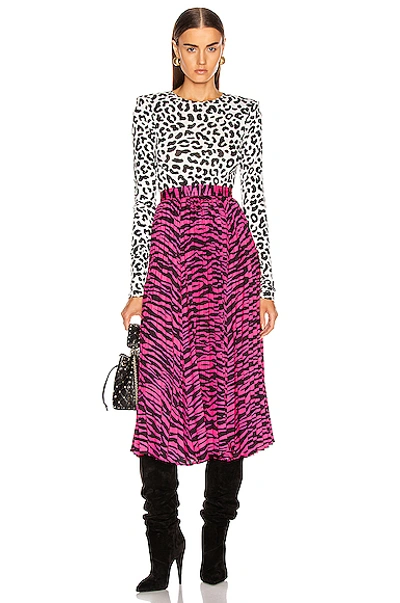 Shop Andamane Becky Midi Skirt In Fuchsia Zebra