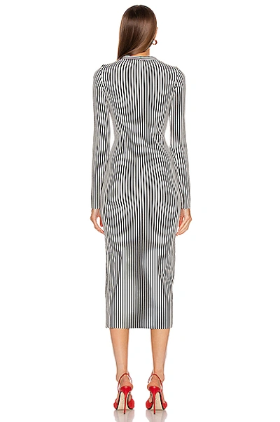 The Range Bound Striped Midi Dress In Black & White