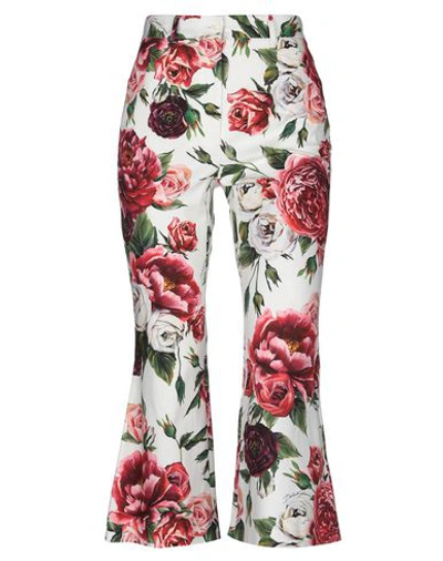 Shop Dolce & Gabbana Woman Pants White Size 0 Cotton, Elastane