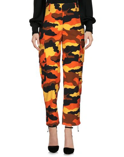 Off-white Woman Pants Orange Size 0 Cotton In Orange