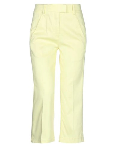 Shop Dondup Cropped Pants In Yellow