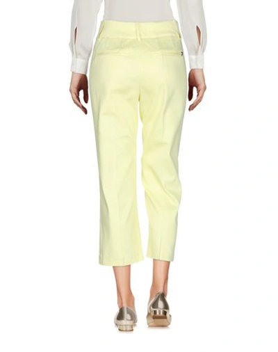 Shop Dondup Cropped Pants In Yellow
