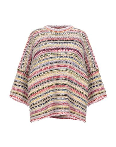 Shop Ganni Woman Sweater Pink Size M/l Synthetic Fibers, Cotton, Wool, Mohair Wool, Alpaca Wool