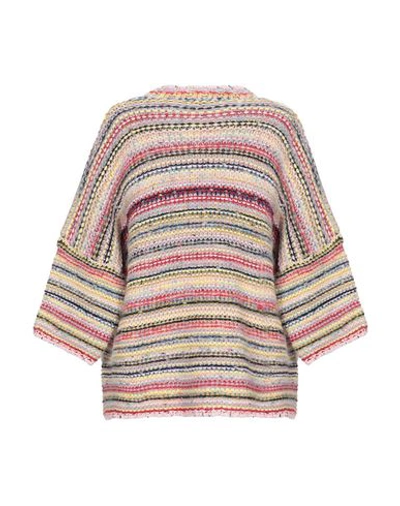 Shop Ganni Woman Sweater Pink Size M/l Synthetic Fibers, Cotton, Wool, Mohair Wool, Alpaca Wool