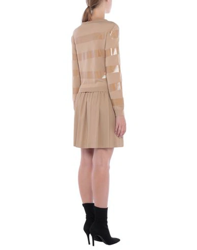 Shop Moschino Short Dresses In Camel