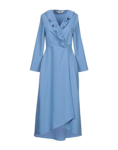 Shop L'autre Chose L' Autre Chose Woman Midi Dress Sky Blue Size 4 Polyester, Viscose, Elastane