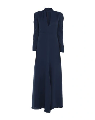 Shop Chloé Long Dresses In Dark Blue