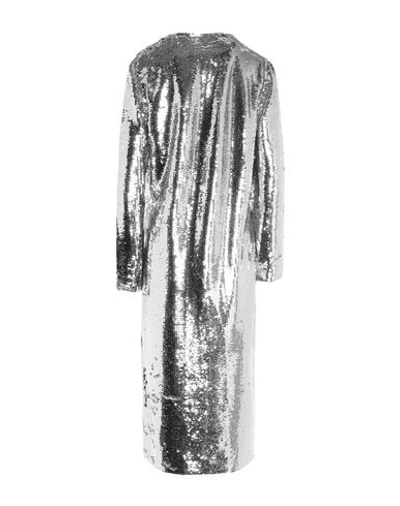 Shop Ganni Woman Midi Dress Silver Size 2 Polyester