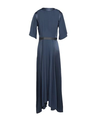 Shop Amanda Wakeley Midi Dress In Dark Blue