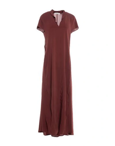 Shop Liviana Conti Long Dresses In Maroon