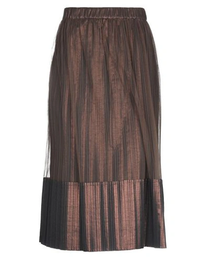 Shop Brunello Cucinelli Midi Skirts In Bronze