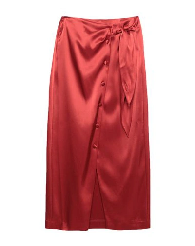 Shop Nanushka Midi Skirts In Brick Red