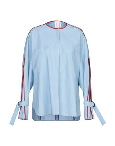 Shop Bodice Studio Patterned Shirts & Blouses In Sky Blue