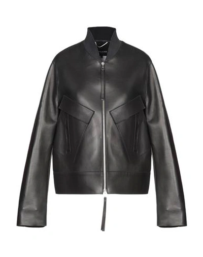 Shop Rochas Leather Jacket In Black