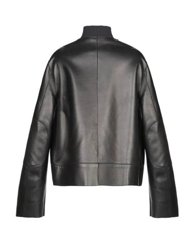 Shop Rochas Leather Jacket In Black
