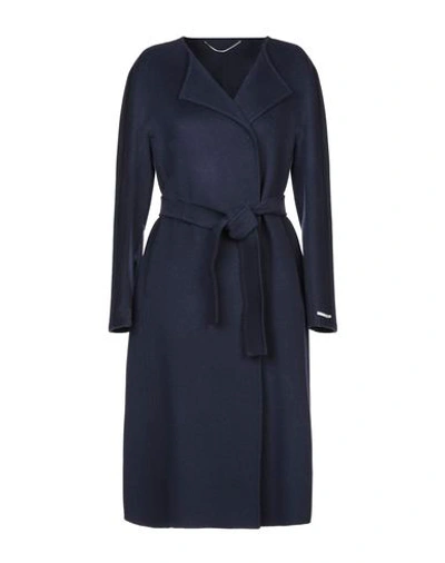 Shop Marella Coat In Dark Blue