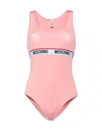 Shop Moschino Bodysuits In Light Pink