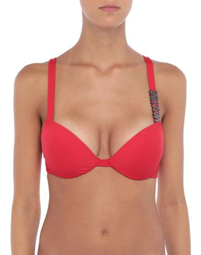 Shop Moschino Bikini Tops In Red