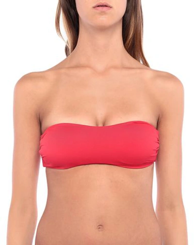 Shop Moschino Bikini Tops In Red