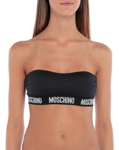 Shop Moschino Bikini Tops In Black
