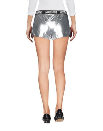 Shop Moschino Shorts In Silver