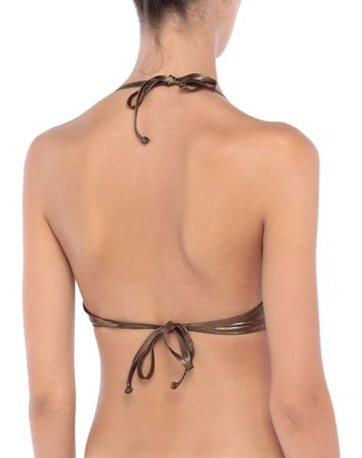Shop Moschino Bikini Tops In Bronze