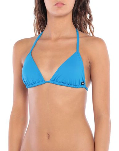 Shop Moschino Bikini Tops In Azure