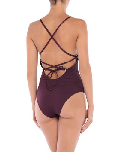 Shop Sophie Deloudi One-piece Swimsuits In Deep Purple