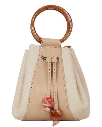 Shop Ulla Johnson Palma Mini Leather Bucket Bag In Ivory