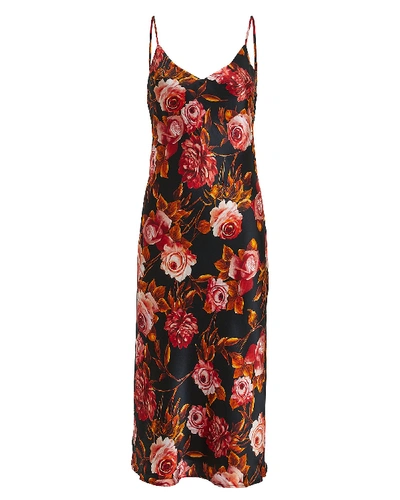 Shop L Agence Jodie Basalt Floral Silk Dress In Multi