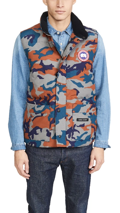 Shop Canada Goose Freestyle Crew Vest In Classic Camo/rust