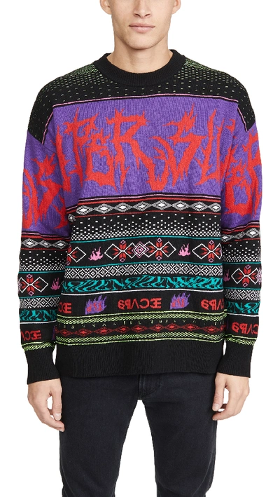 Shop Diesel Long Sleeve K-chill Sweater In Black
