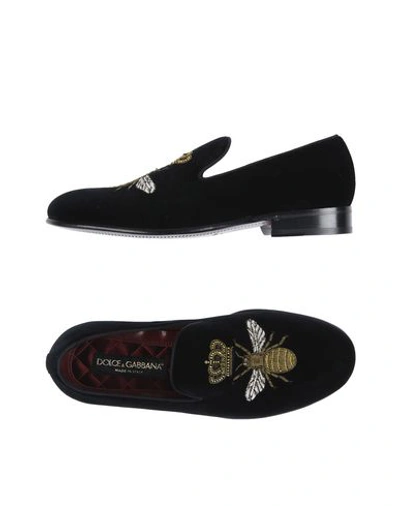 Shop Dolce & Gabbana Man Loafers Black Size 7 Textile Fibers