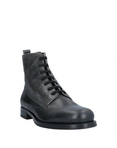 Shop Emporio Armani Ankle Boots In Steel Grey