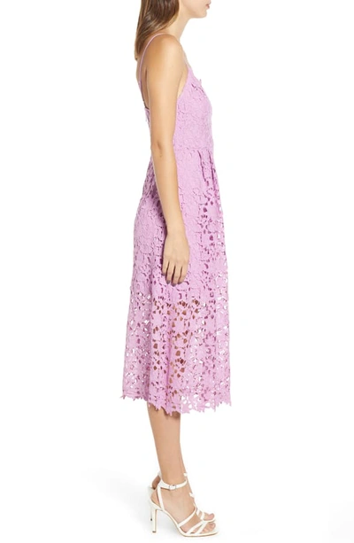 Shop Astr Lace Midi Dress In Light Orchid