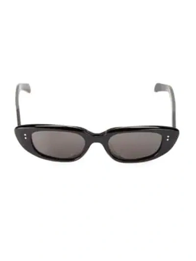 Shop Celine 51mm Narrow Oval Sunglasses In Black