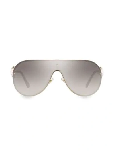 Shop Miu Miu 37mm Embellished Shield Sunglasses In Grey
