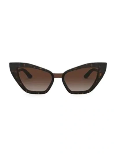Shop Dolce & Gabbana 29mm Cat Eye Sunglasses In Havana