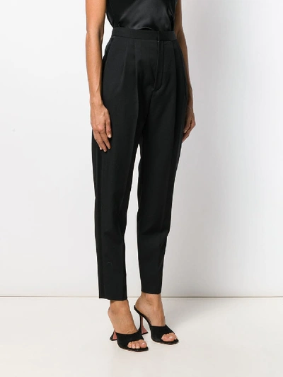 Shop Saint Laurent Wool Trousers In Black