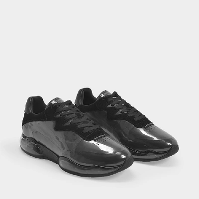 Shop Alexander Wang Stadium Trainers In Black Suede And Pvc