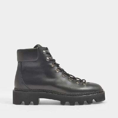 Shop Nicholas Kirkwood 10mm Delfi Hiking Boots In Black Leather