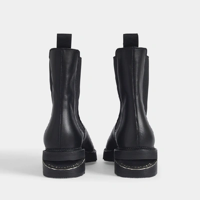 Shop Alexander Wang Low-heeled Andie Cut-out Boots In Black Box Calf Leather